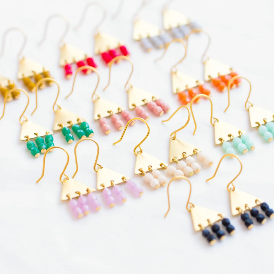 Triangle Bead Fringe Earrings