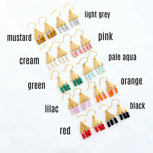 Triangle Bead Fringe Earrings