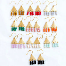 Load image into Gallery viewer, Triangle Bead Fringe Earrings
