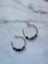 Load image into Gallery viewer, Willow Gemstone Gold Hoops
