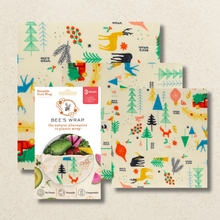 Load image into Gallery viewer, Bee's Wrap Holiday 3 Pack Beeswax Wraps - Winter Wonderland
