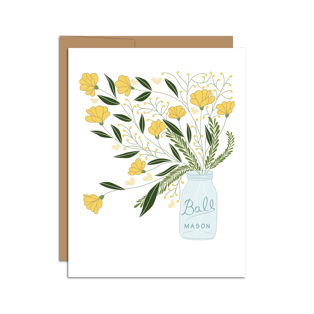 Mason Jar Bouquet Card