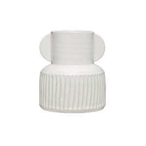 Pleated White Vase