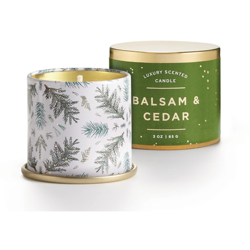 Balsam & Cedar Holiday Tin Candle